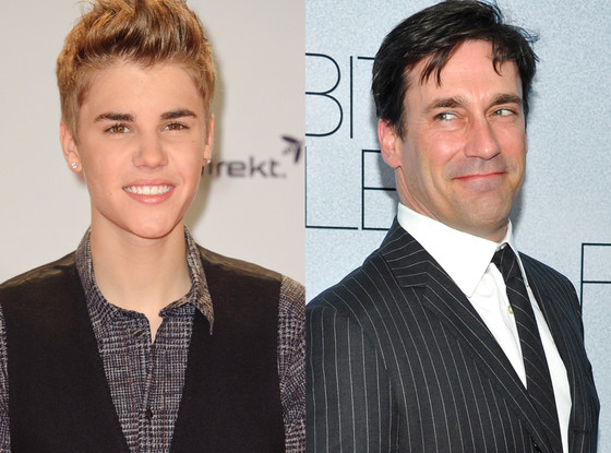 Justin Bieber, Jon Hamm Justin Bieber, Jon Hamm